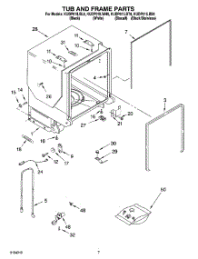 07 - Tub And Frame Parts parts for Kitchenaid Dishwasher KUDP01ILBT6 from AppliancePartsPros.com