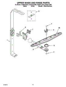 10 - Upper Wash And Rinse Parts parts for Kitchenaid Dishwasher KUDP01ILBT6 from AppliancePartsPros.com