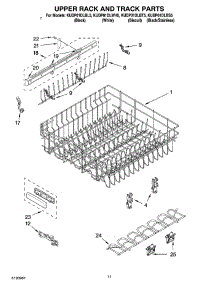 09 - Upper Rack And Track Parts parts for Kitchenaid Dishwasher KUDP01DLBS5 from AppliancePartsPros.com