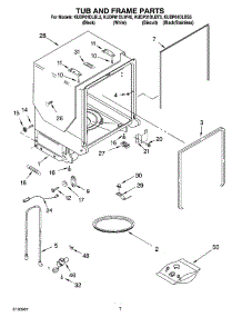 07 - Tub And Frame Parts parts for Kitchenaid Dishwasher KUDP01DLBL5 from AppliancePartsPros.com