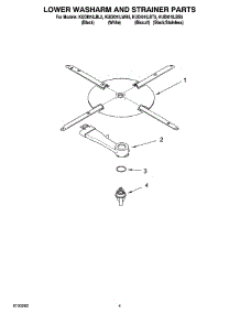 04 - Lower Washarm And Strainer Parts parts for Kitchenaid Dishwasher KUDI01ILWH5 from AppliancePartsPros.com