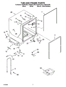 07 - Tub And Frame Parts parts for Kitchenaid Dishwasher KUDI01ILBL5 from AppliancePartsPros.com