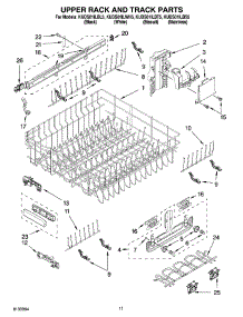 09 - Upper Rack And Track Parts parts for Kitchenaid Dishwasher KUDS01ILWH5 from AppliancePartsPros.com