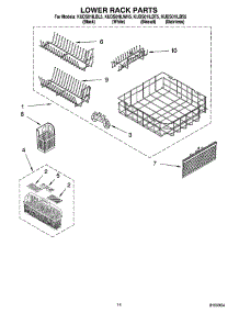 11 - Lower Rack Parts, Optional Parts (Not Included) parts for Kitchenaid Dishwasher KUDS01ILWH5 from AppliancePartsPros.com