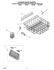 10 - Lower Rack Parts parts for Kitchenaid Dishwasher KUDP01FLSS5 from AppliancePartsPros.com
