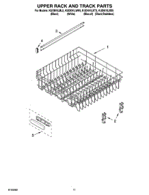 09 - Upper Rack And Track Parts parts for Kitchenaid Dishwasher KUDI01ILBS5 from AppliancePartsPros.com