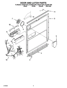 03 - Door And Latch Parts parts for Kitchenaid Dishwasher KUDI01FLWH5 from AppliancePartsPros.com