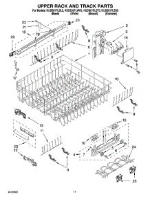09 - Upper Rack And Track Parts parts for Kitchenaid Dishwasher KUDS01FLWH5 from AppliancePartsPros.com