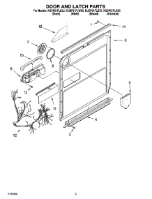 03 - Door And Latch Parts parts for Kitchenaid Dishwasher KUDP01FLWH5 from AppliancePartsPros.com