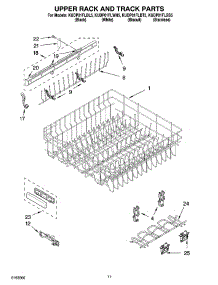 09 - Upper Rack And Track Parts parts for Kitchenaid Dishwasher KUDP01FLWH5 from AppliancePartsPros.com