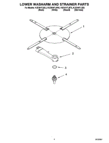 04 - Lower Washarm And Strainer Parts parts for Kitchenaid Dishwasher KUDI01FLBT5 from AppliancePartsPros.com