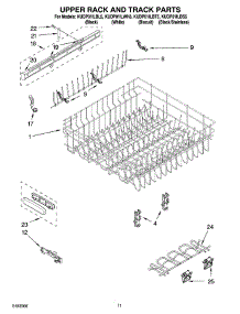 09 - Upper Rack And Track Parts parts for Kitchenaid Dishwasher KUDP01ILBT5 from AppliancePartsPros.com