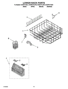 10 - Lower Rack Parts parts for Kitchenaid Dishwasher KUDP01FLBL3 from AppliancePartsPros.com