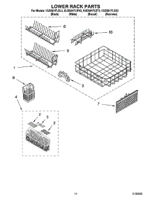 11 - Lower Rack Parts parts for Kitchenaid Dishwasher KUDS01FLBL3 from AppliancePartsPros.com