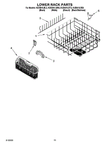 11 - Lower Rack Parts parts for Kitchenaid Dishwasher KUDI01ILBL3 from AppliancePartsPros.com