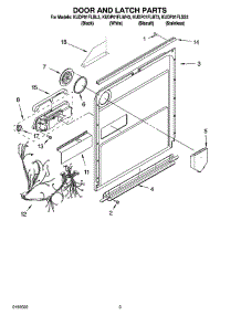 03 - Door And Latch Parts parts for Kitchenaid Dishwasher KUDP01FLSS3 from AppliancePartsPros.com