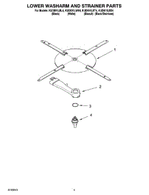 04 - Lower Washarm And Strainer Parts parts for Kitchenaid Dishwasher KUDI01ILBT4 from AppliancePartsPros.com