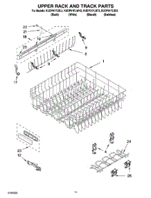 09 - Upper Rack And Track Parts parts for Kitchenaid Dishwasher KUDP01FLSS3 from AppliancePartsPros.com
