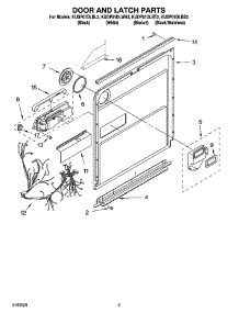 03 - Door And Latch Parts parts for Kitchenaid Dishwasher KUDP01DLBS3 from AppliancePartsPros.com