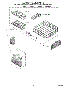 11 - Lower Rack Parts parts for Kitchenaid Dishwasher KUDS01ILBL3 from AppliancePartsPros.com