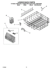 10 - Lower Rack Parts parts for Kitchenaid Dishwasher KUDP01DLWH3 from AppliancePartsPros.com