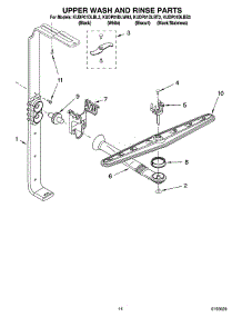 11 - Upper Wash And Rinse Parts parts for Kitchenaid Dishwasher KUDP01DLWH3 from AppliancePartsPros.com