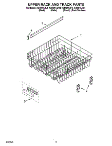 09 - Upper Rack And Track Parts parts for Kitchenaid Dishwasher KUDI01ILBL4 from AppliancePartsPros.com