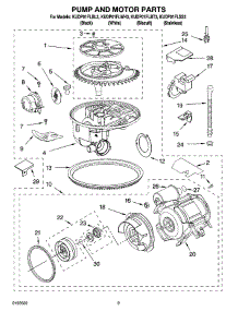 08 - Pump And Motor Parts parts for Kitchenaid Dishwasher KUDP01FLWH3 from AppliancePartsPros.com