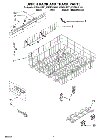 09 - Upper Rack And Track Parts parts for Kitchenaid Dishwasher KUDP01ILWH3 from AppliancePartsPros.com