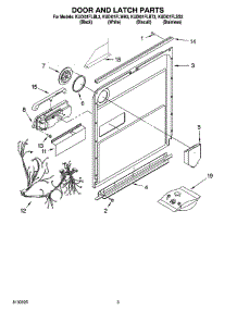 03 - Door And Latch Parts parts for Kitchenaid Dishwasher KUDI01FLSS3 from AppliancePartsPros.com