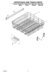 09 - Upper Rack And Track Parts parts for Kitchenaid Dishwasher KUDI01FLBL3 from AppliancePartsPros.com