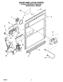 03 - Door And Latch Parts parts for Kitchenaid Dishwasher KUDS01DLSP3 from AppliancePartsPros.com
