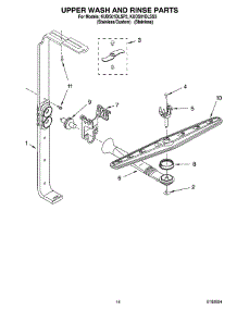 11 - Upper Wash And Rinse Parts parts for Kitchenaid Dishwasher KUDS01DLSP3 from AppliancePartsPros.com