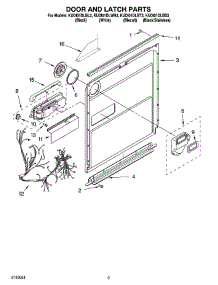 03 - Door And Latch Parts parts for Kitchenaid Dishwasher KUDI01DLBT3 from AppliancePartsPros.com