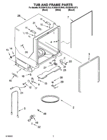 07 - Tub And Frame Parts parts for Kitchenaid Dishwasher KUDS01DLBL3 from AppliancePartsPros.com