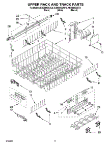 09 - Upper Rack And Track Parts parts for Kitchenaid Dishwasher KUDS01DLBT3 from AppliancePartsPros.com