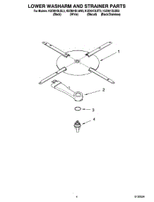 04 - Lower Washarm And Strainer Parts parts for Kitchenaid Dishwasher KUDI01DLWH3 from AppliancePartsPros.com