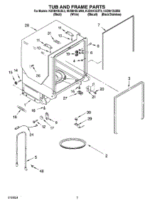 07 - Tub And Frame Parts parts for Kitchenaid Dishwasher KUDI01DLWH3 from AppliancePartsPros.com