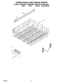 09 - Upper Rack And Track Parts parts for Kitchenaid Dishwasher KUDI01DLBL3 from AppliancePartsPros.com