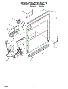 03 - Door And Latch Parts parts for Kitchenaid Dishwasher KUDS01VMSS1 from AppliancePartsPros.com