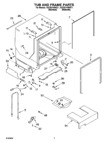 07 - Tub And Frame Parts parts for Kitchenaid Dishwasher KUDS01VMSS1 from AppliancePartsPros.com