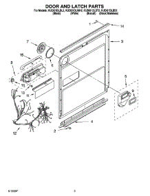 03 - Door And Latch Parts parts for Kitchenaid Dishwasher KUDI01DLBT2 from AppliancePartsPros.com