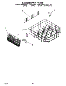 11 - Lower Rack Parts parts for Kitchenaid Dishwasher KUDI01DLBT2 from AppliancePartsPros.com