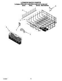 11 - Lower Rack Parts parts for Kitchenaid Dishwasher KUDI01ILBL2 from AppliancePartsPros.com