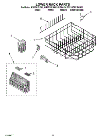 10 - Lower Rack Parts parts for Kitchenaid Dishwasher KUDP01DLBS2 from AppliancePartsPros.com
