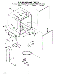 07 - Tub And Frame Parts parts for Kitchenaid Dishwasher KUDP01FLBT2 from AppliancePartsPros.com