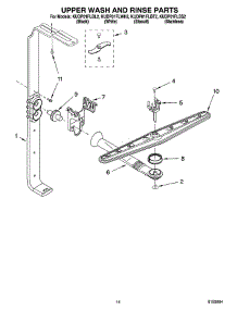 11 - Upper Wash And Rinse Parts parts for Kitchenaid Dishwasher KUDP01FLBT2 from AppliancePartsPros.com