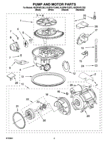 08 - Pump And Motor Parts parts for Kitchenaid Dishwasher KUDP01FLWH2 from AppliancePartsPros.com