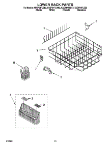 10 - Lower Rack Parts parts for Kitchenaid Dishwasher KUDP01FLWH2 from AppliancePartsPros.com