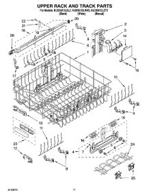 09 - Upper Rack And Track Parts parts for Kitchenaid Dishwasher KUDS01DLBT2 from AppliancePartsPros.com